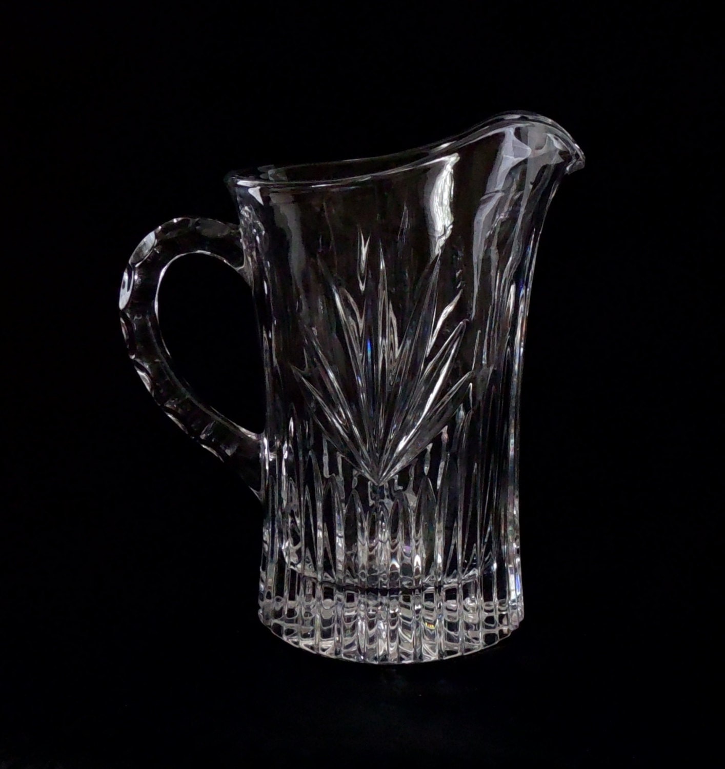 Large Lead Crystal Water Pitcher