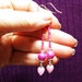 Hooks, Pink, Freshwater Pearl, Enameled Hearts Silver Earrings