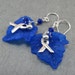 Blue Colon Cancer Blue Prostate Cancer Awareness Leaf Sterling Silver Earrings