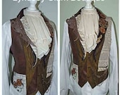 Steampunk mens waistcoat- gothic mens waistcoat- steampunk groom- made to order