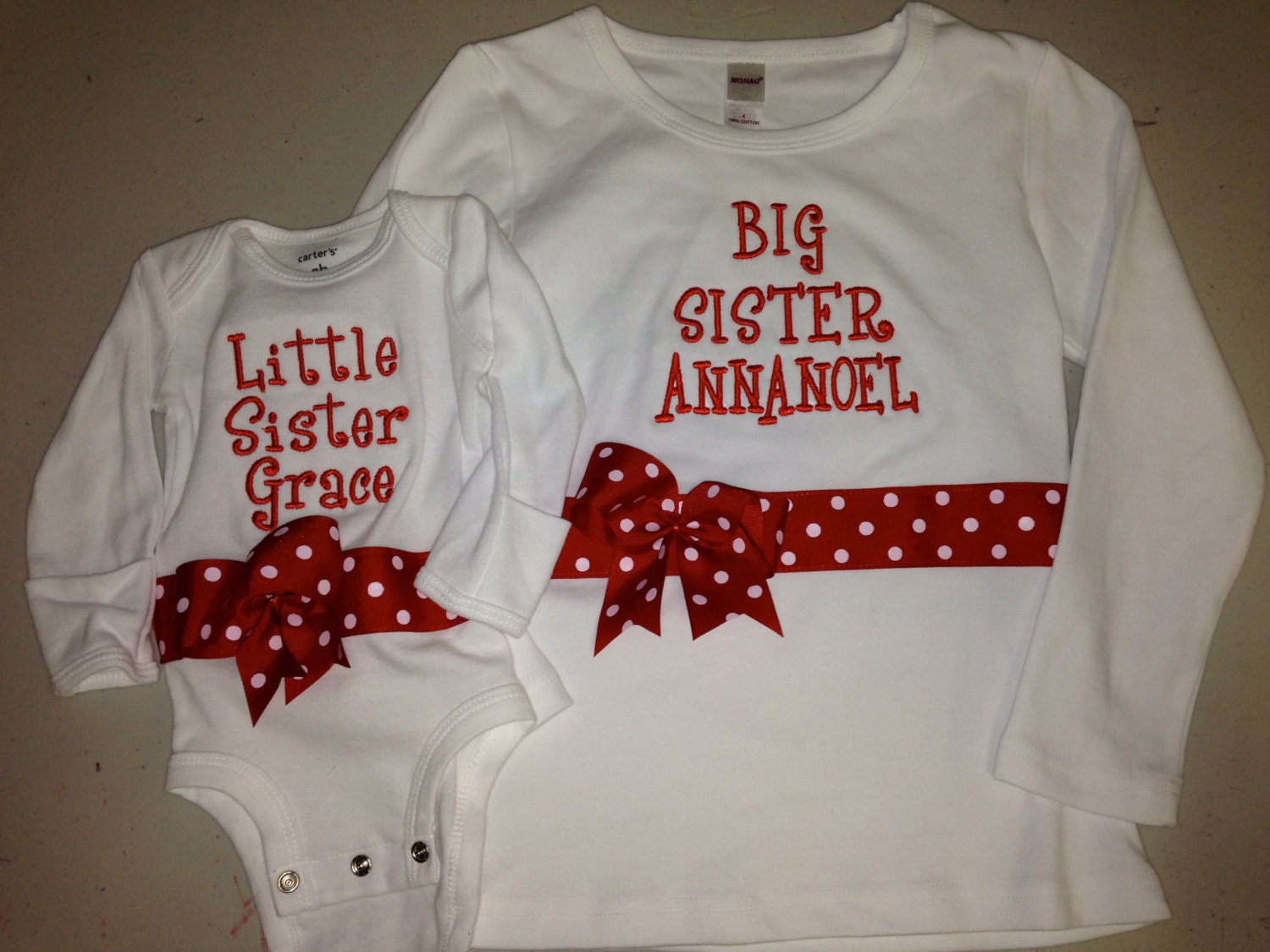 Red Big Sister/Little Sister Shirt Set