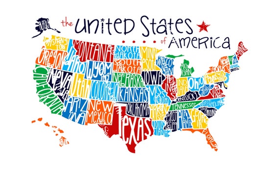 items similar to us map united states of america playroom art