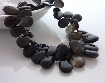 Pretty mink scapolite smooth polished briolette beads 11-14mm 1/2 strand