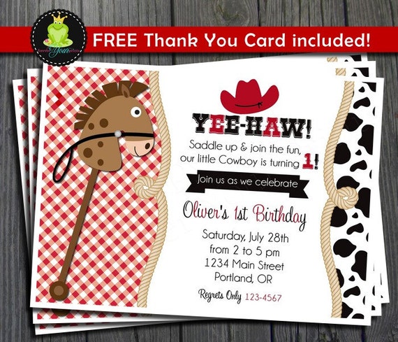Cowboy Birthday Invitation - Cowboy Party Invite Il_570xn