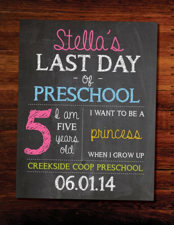 Last day of school chalkboard print - digital file Il_570xn