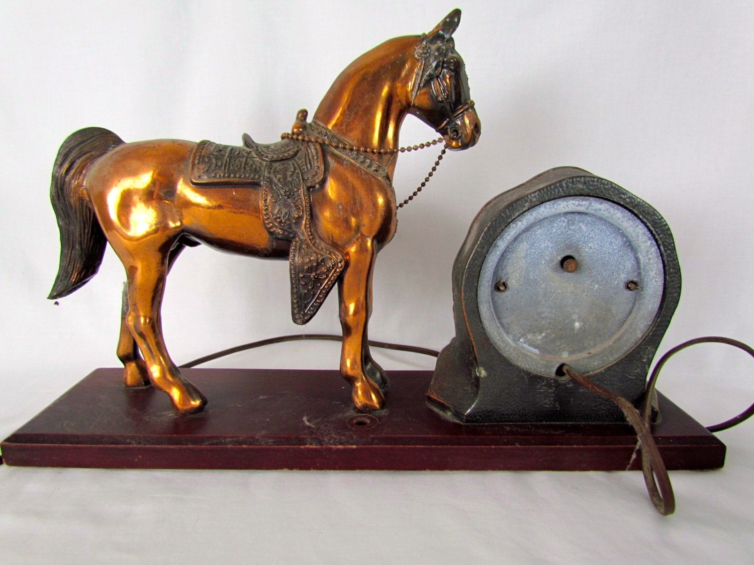 Vintage Western Copper Horse and Clock Rockabilly 50s Country