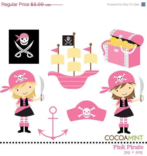 Pink Pirate Clip Art Il_570xn