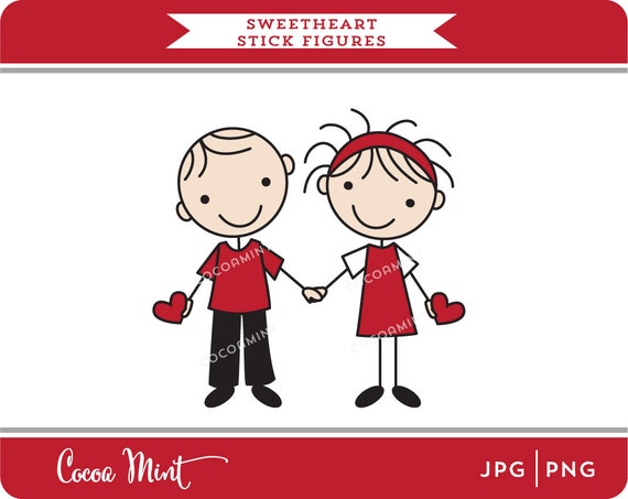 Sweetheart Stick Figures Clip Art Il_570xn