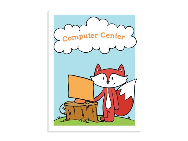 Classroom Poster Computer Center Customizable by heathercashart