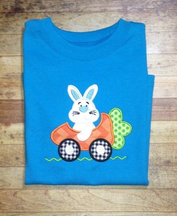 Bunny in carrot car Easter shirt FREE by NavyBabyDesigns on Etsy