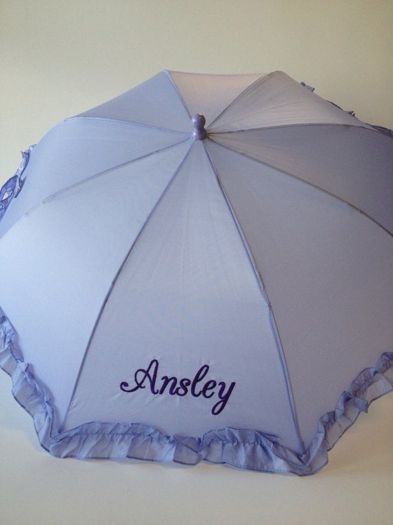 Monogrammed Lilac Umbrella For Little Girls By Jansnstitches