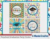 Preschool Graduation Printable Party Circles, Tags, Cupcake Toppers Il_170x135