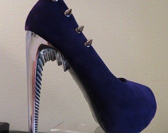 purple spike heels
