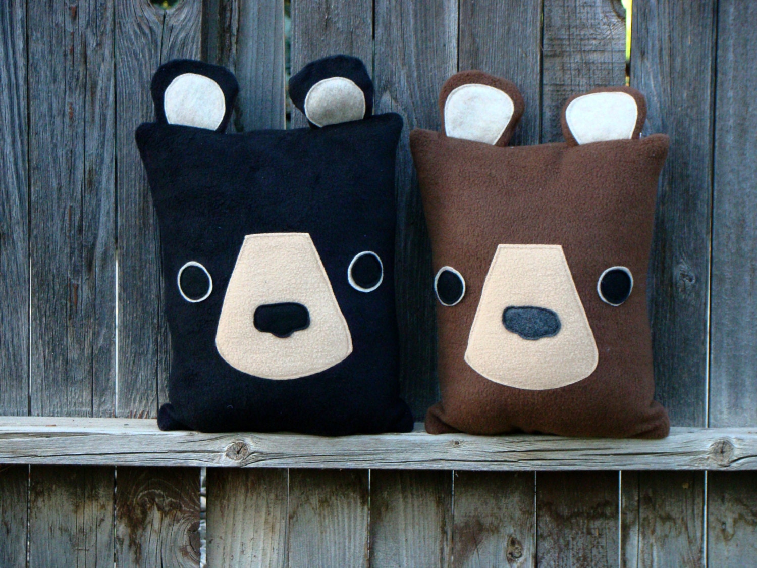 bear pillow brown bear black bear woodland throw pillow