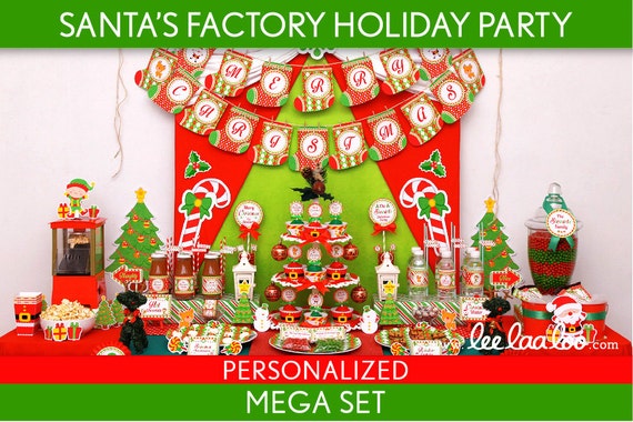 Santa’s Factory Holiday Party Package Collection Set Mega Personalized Printable // Santa’s Factory - H3Pz2 Il_570xn