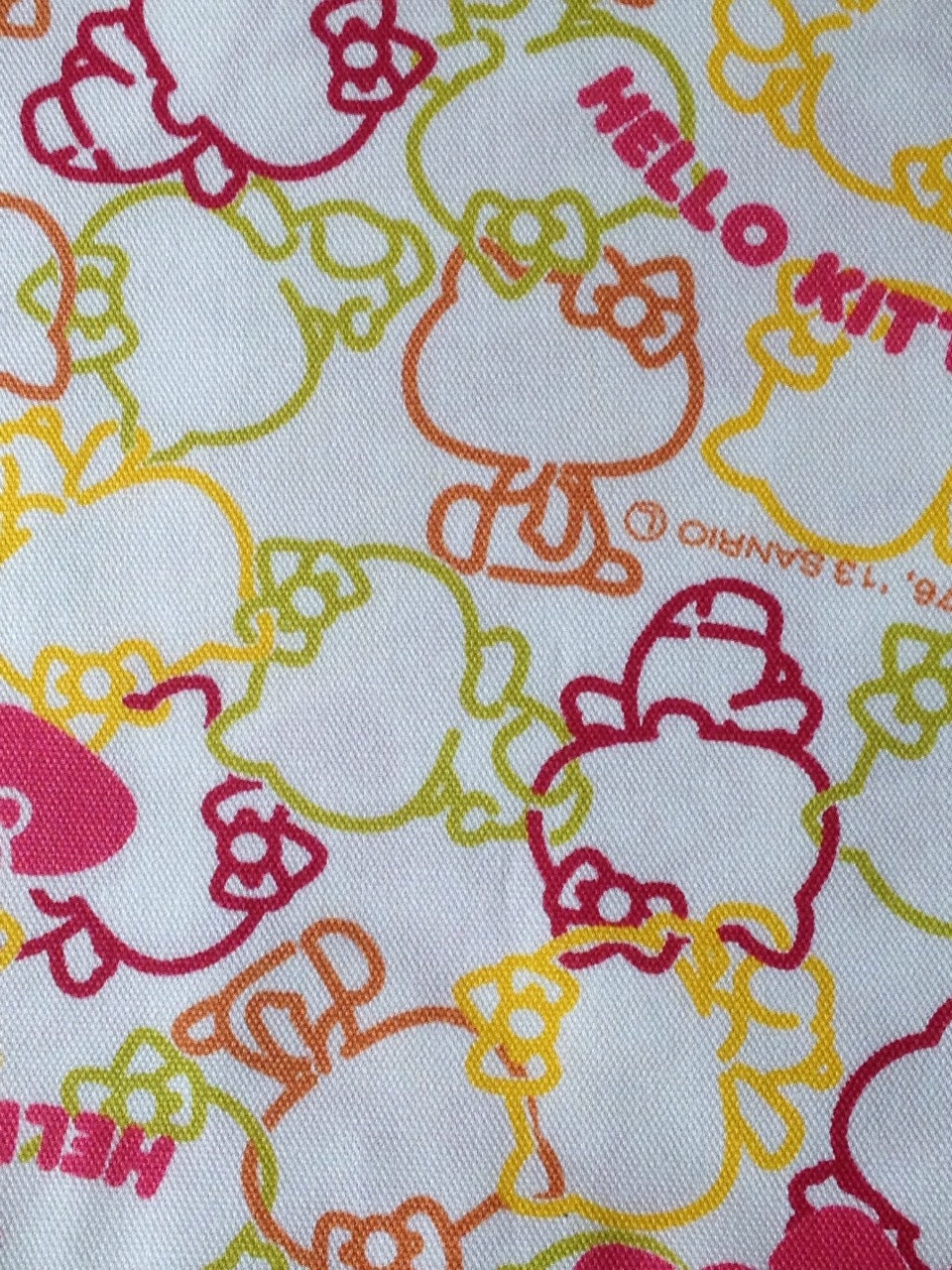 Hello kitty cotton fabric half yard white color by HanamiBoutique