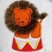 Lion / from circus set - single file - fringed edge - machine embroidery applique designs - 4x4 and 5x7 INSTANT DOWNLOAD