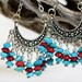 Turquoise And Coral Earrings Silver Chandelier Earrings Boho Chic Earrings