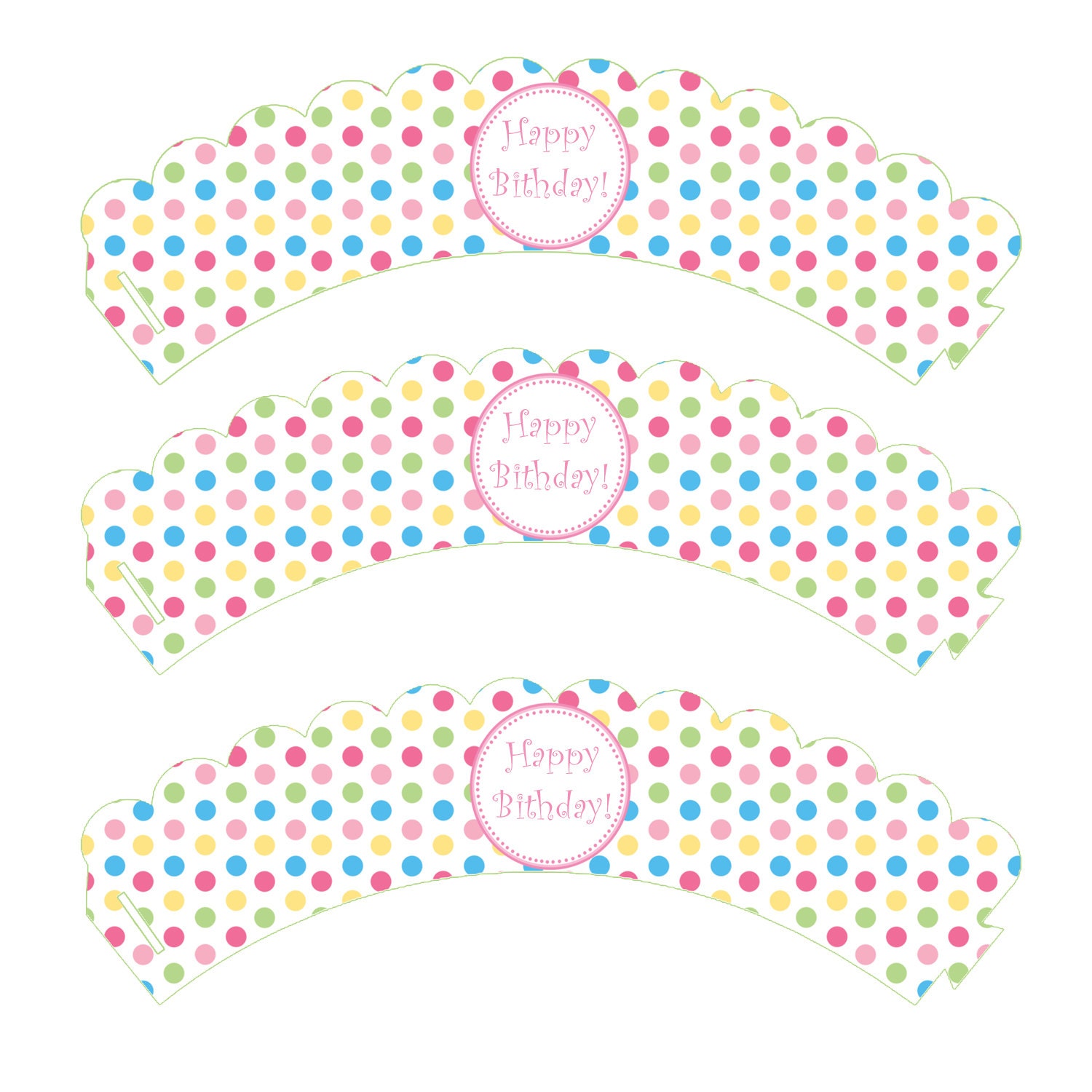 Happy Birthday Cupcake Wrappers Printable Cupcake Wrappers