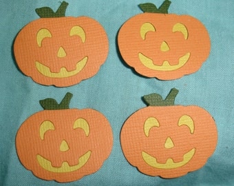 Jack O Lantern Die Cuts x 6 for Scrapbooking Cards and Paper Crafts Halloween Pumpkin Embellishment Card Topper