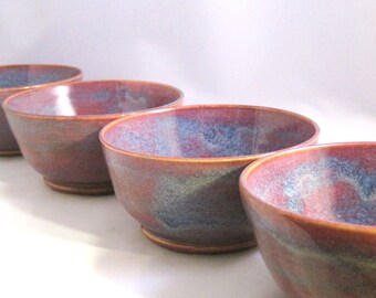 Blue, Maroon and Purple Ceramic Bowl
