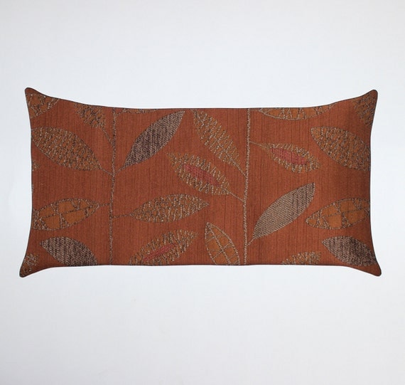 12x21 Lumbar Rust Pillow Cover Decorative Pillow Throw