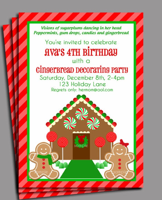 Items similar to Gingerbread House Invitation Printable - Christmas ...