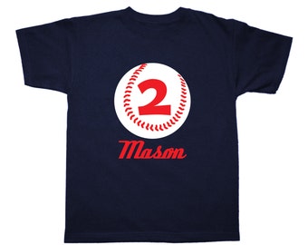 Baseball Birthday Shirt Personalized Birthday Shirt - any age and name - pick your colors!
