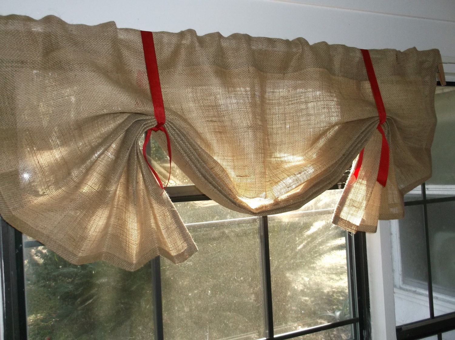 Burlap Window Valance 24 108 W X 14L
