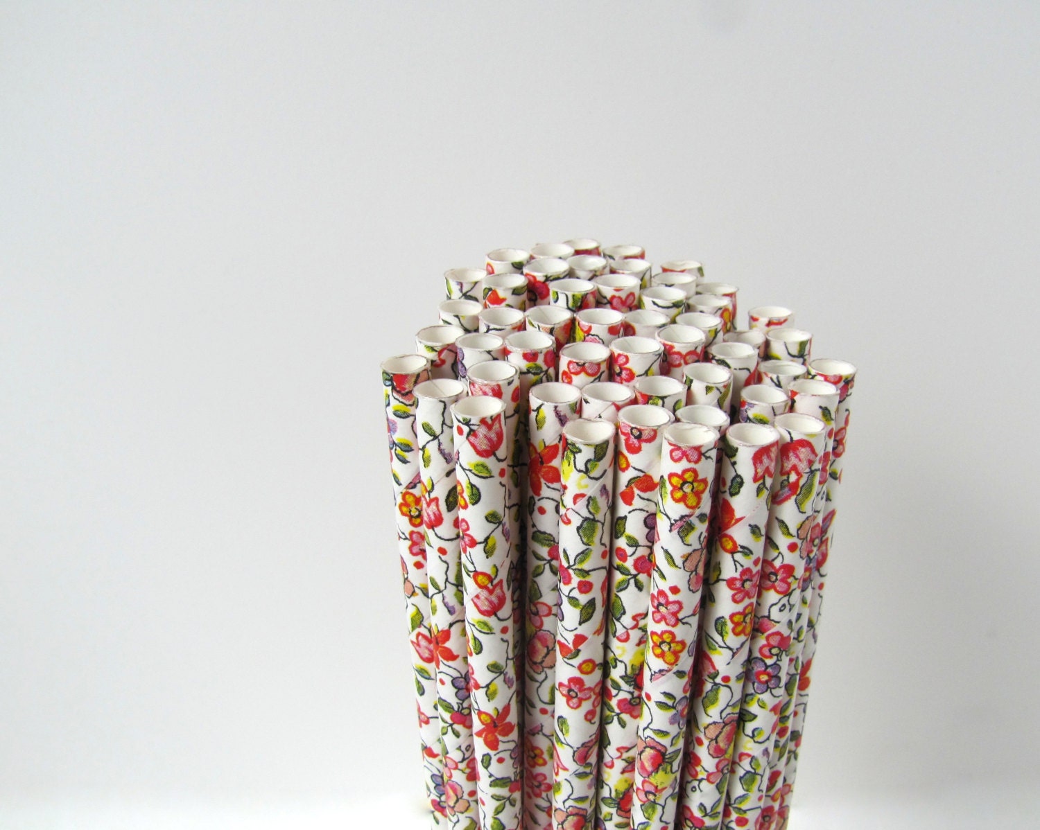 Floral Paper Straws Flower paper straws by KiwiTiniCreations