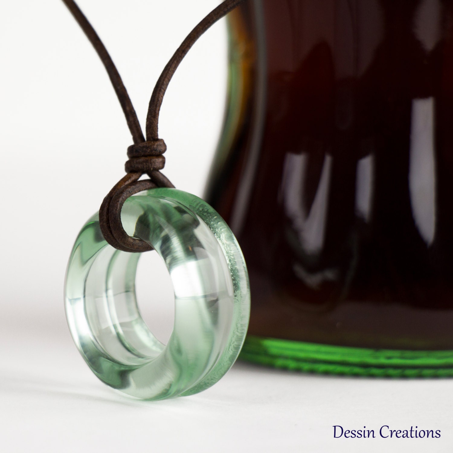 Cola Bottle Necklace Recycled Glass Pendant Made From A Coke® 7722