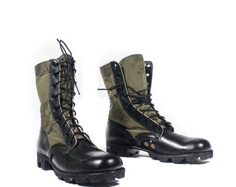Items similar to Vintage 1960s Military Army Leather Combat Boots ...