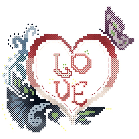 Love Hearts Cross Stitch Patterns