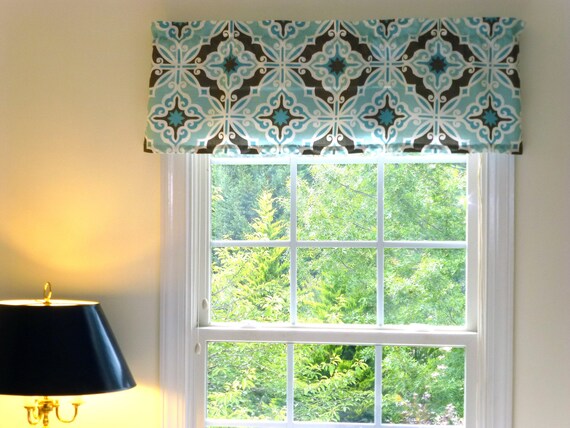 Aqua Window Valance Window Valance 52 x by ThePreppyOwlBoutique