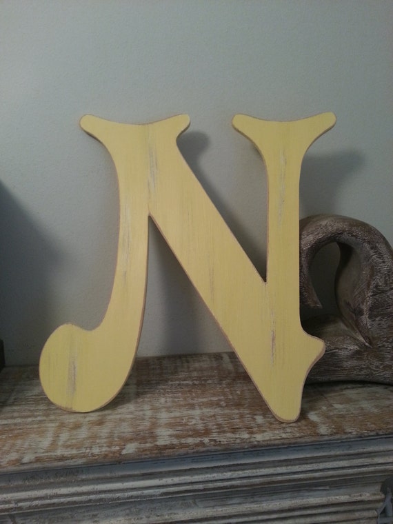 Decorative Wooden Wall Letter 'N' Any Colour