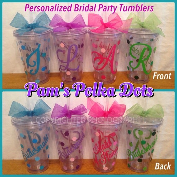 Personalized BRIDAL PARTY TUMBLER Clear Acrylic for Bride