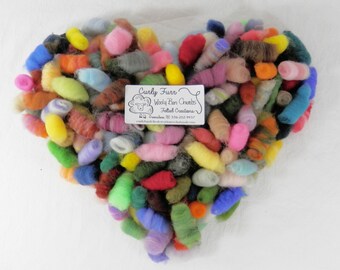 Wooly Bun Crumbs, wool roving pieces for needle felting accents, 1 ounce, felting wool, felting supplies