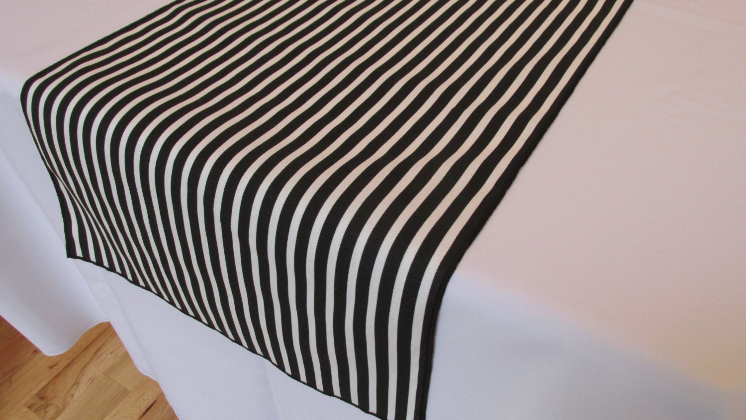 Black and white Stripe table runner THIN STRIPES black