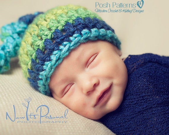 Crochet PATTERN - Top Knot Baby Hat Pattern - Crochet Hat ...