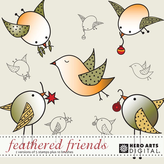 Instant Download Hero Arts Feathered Friends DK029 Bird Digital Kit