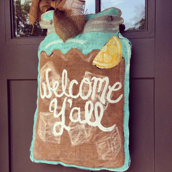 Mason Jar Door HangerSweet Tea Mason Jar Y'all