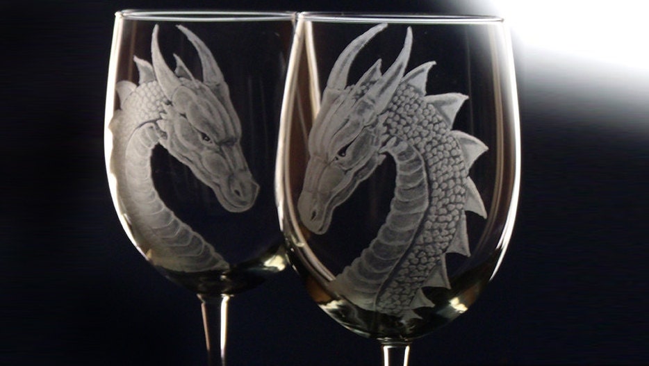 Dragon wine glass set set of 4 housewares dining entertaining