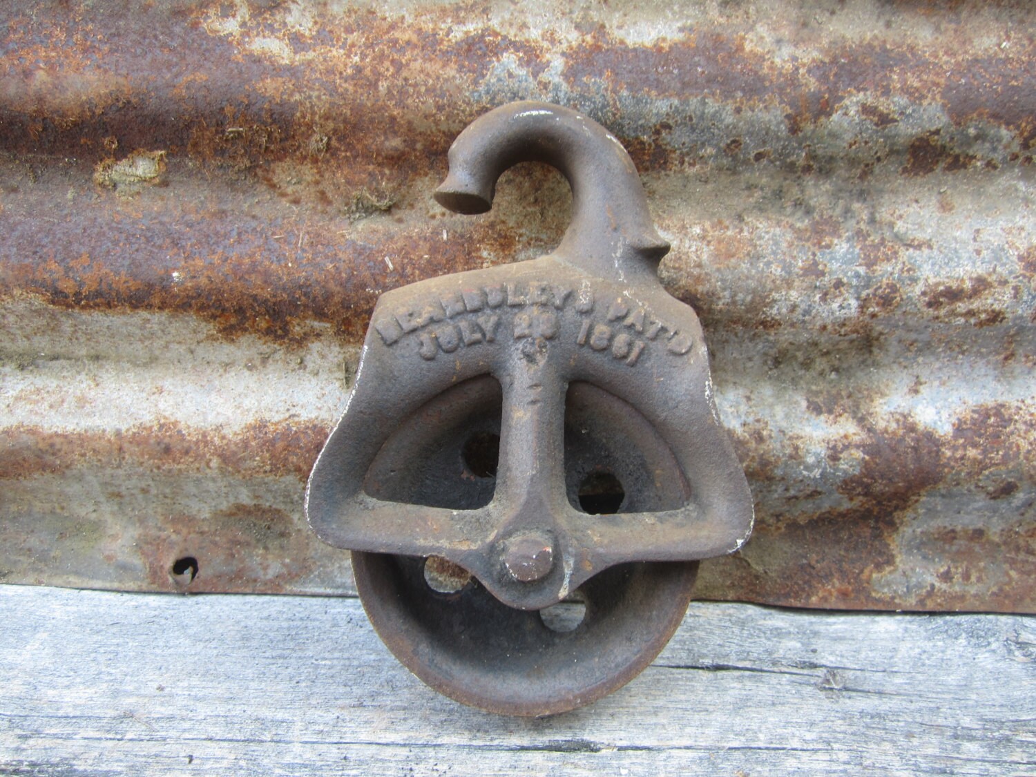 Hay Loft Pulley System Antique Barn Pulley Iron Hay Loft or Ships Rope Pulle Dated