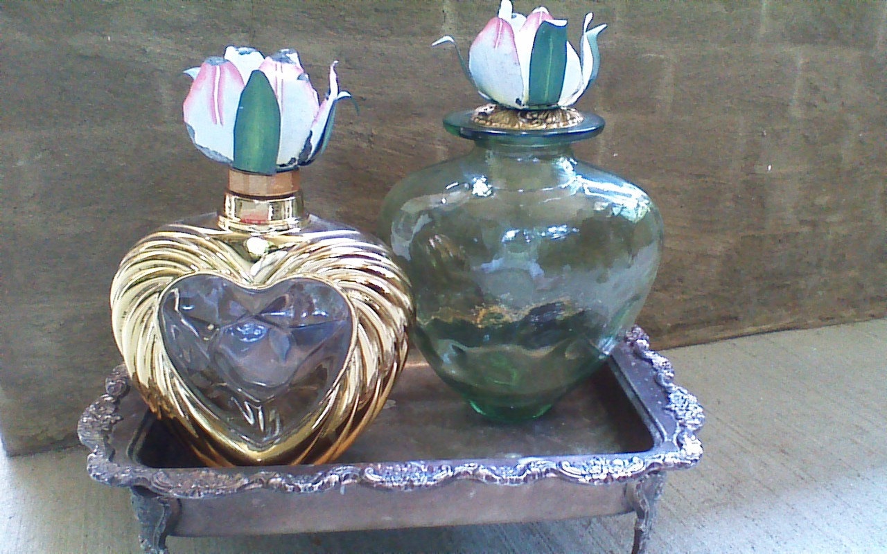 Fantastic Perfume or Bubble Bath Bottles One by RustedSilkReloaded