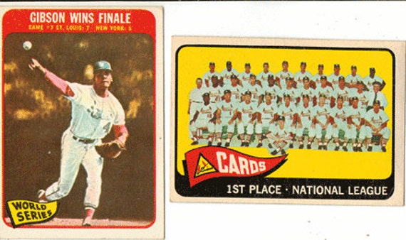 Baseball Cards 1965 St Louis Cardinals Baseball Team and Bob