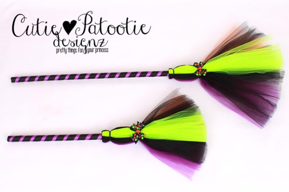 READY TO SHIP: Spellbinder Broomstick - Purple Orange Neon Green Halloween Witch Costume Accessory - Bitty Toddler Child Size Il_570xn