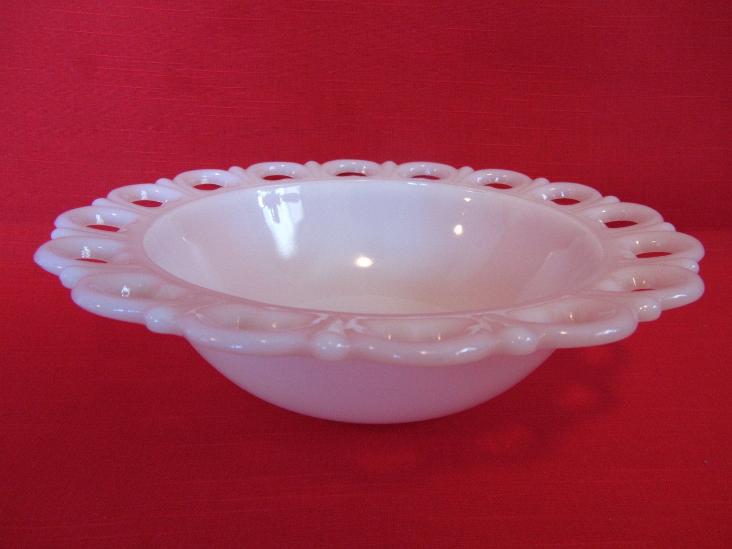 Old Colony Lace Milk Glass Serving Bowl