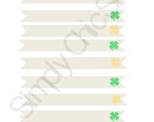 PRINTABLE St. Patricks Day // Green and Gold Clover Straw Flag Toppers for Paper Straws - DIY - Instant Download Il_170x135