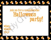 5x7 PRINTABLE Halloween Invitation INSTANT DOWNLOAD,Candy Corn Frame, 5x7 invite, Halloween Supplies, Kids Halloween, Paper goods Il_170x135