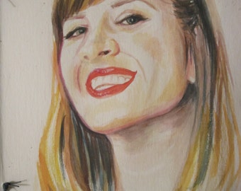 Whimsical Watercolor Custom Painted Portrait 4 x 6 inch, 5 x 7 inch, 8 x 10 inch